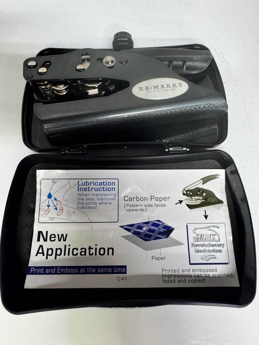 Shiny Model-EM Handheld Embosser with Storage Case - Picture 4 of 4